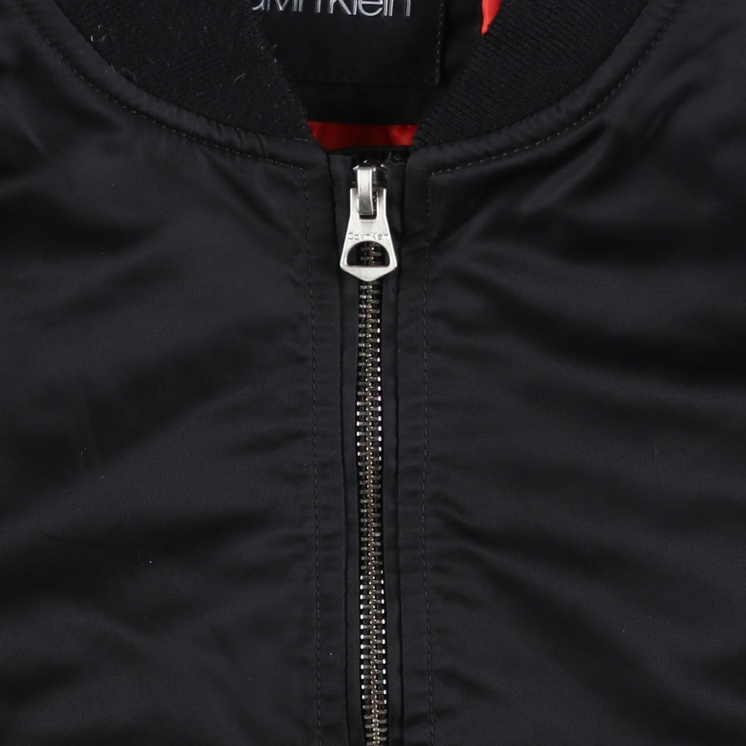 2000s~ Calvin Klein MA-1 style padded puffer jacket, men's size M Nylon black type Vintage Second Hand