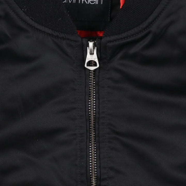 2000s~ Calvin Klein MA-1 style padded puffer jacket, men's size M Nylon black type Vintage Second Hand
