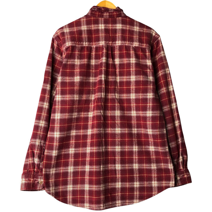 FIELD AND STREAM Long Sleeve Heavy Flannel Check Shirt, Men's Size L unclear wine-red Vintage Second Hand
