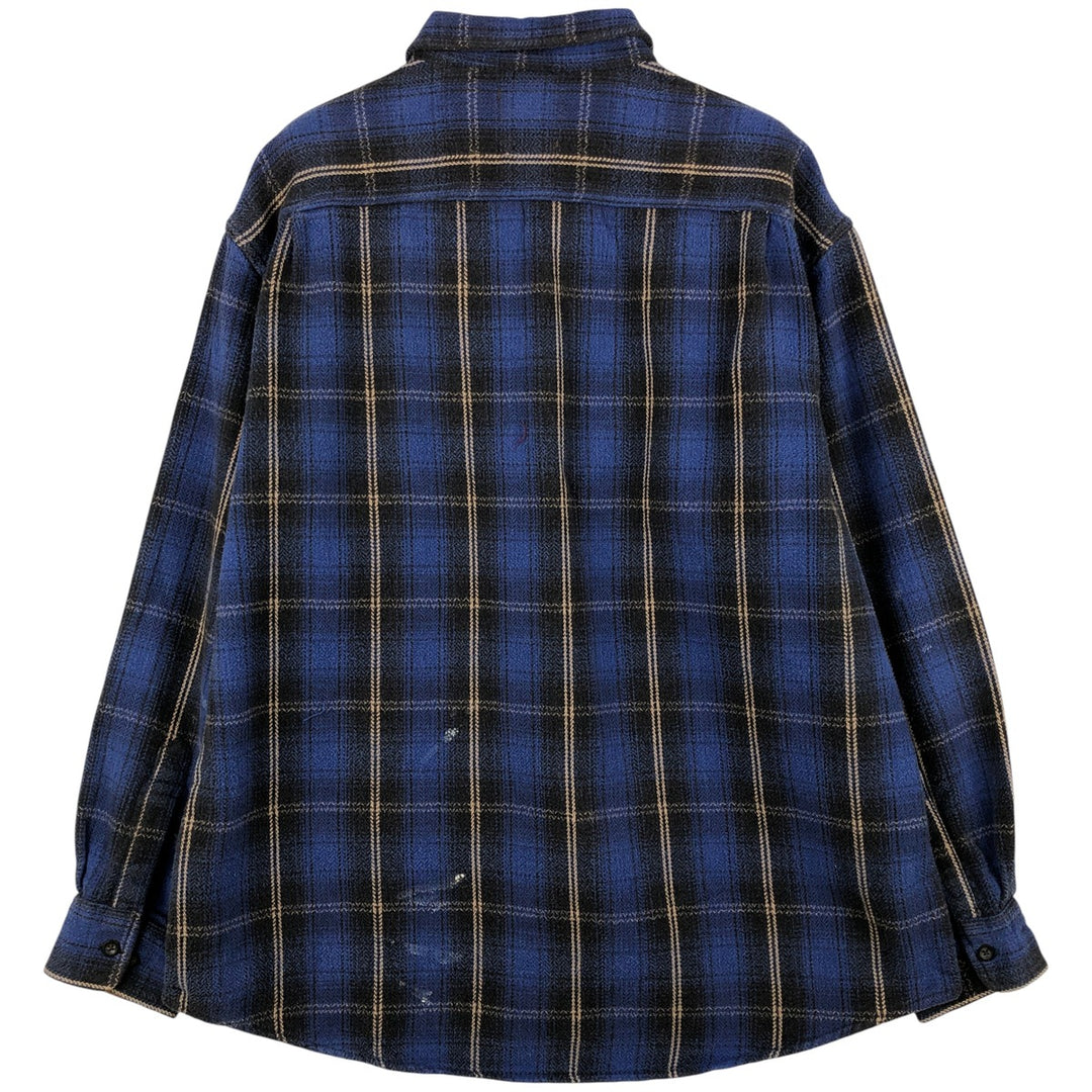 90s~00'S St. John's Bay Long Sleeve Heavy Flannel Check Shirt Men's XL Vintage cotton blue type Vintage Second Hand