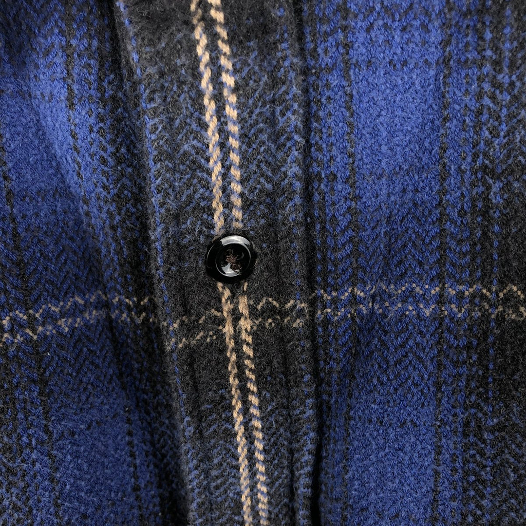 90s~00'S St. John's Bay Long Sleeve Heavy Flannel Check Shirt Men's XL Vintage cotton blue type Vintage Second Hand