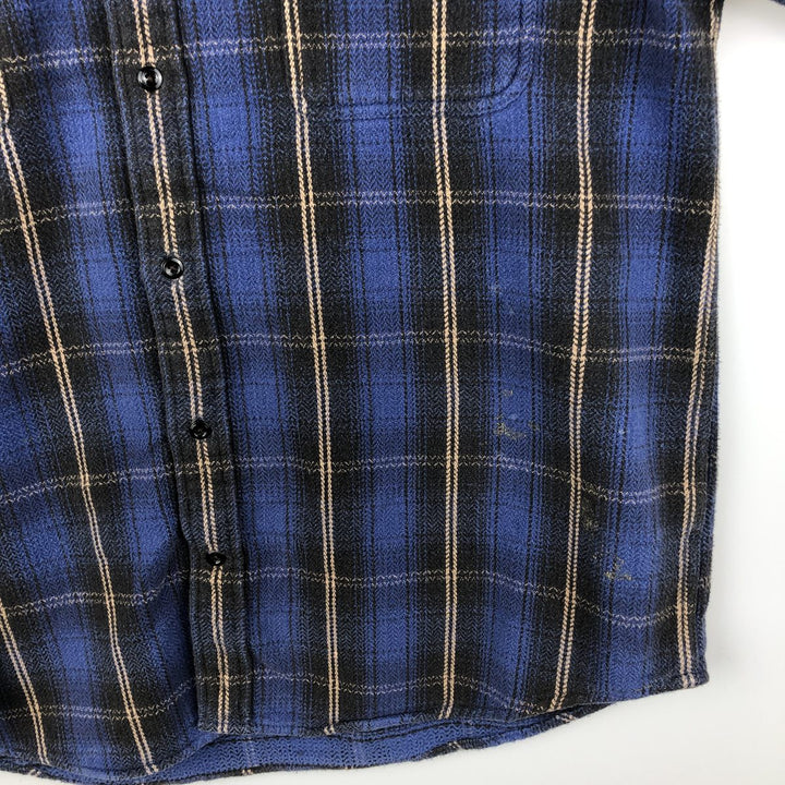 90s~00'S St. John's Bay Long Sleeve Heavy Flannel Check Shirt Men's XL Vintage cotton blue type Vintage Second Hand