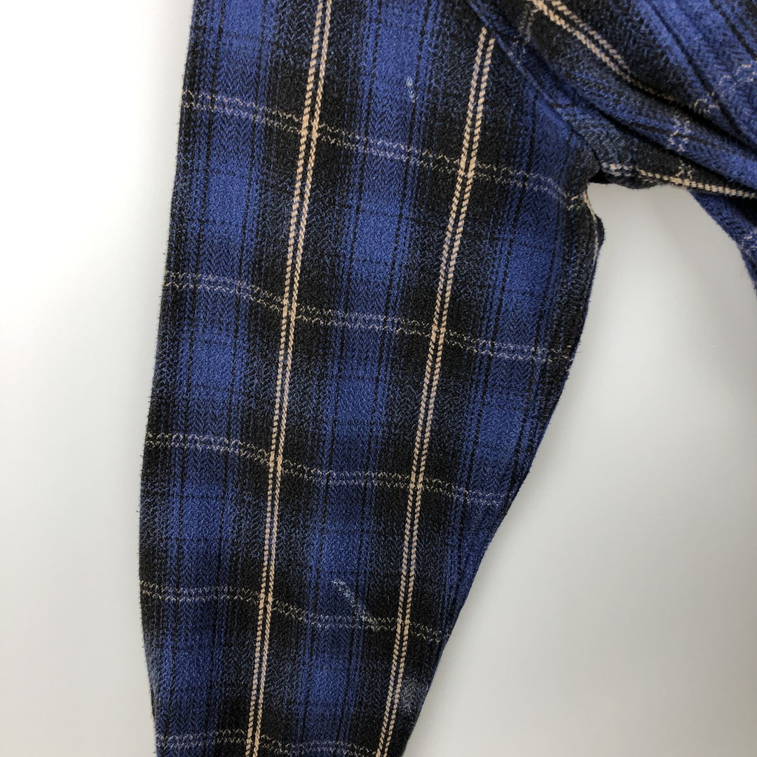 90s~00'S St. John's Bay Long Sleeve Heavy Flannel Check Shirt Men's XL Vintage cotton blue type Vintage Second Hand