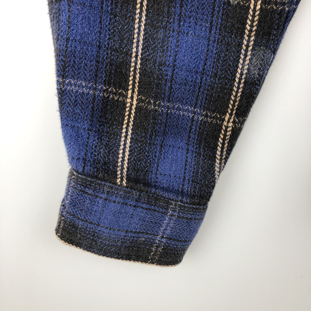 90s~00'S St. John's Bay Long Sleeve Heavy Flannel Check Shirt Men's XL Vintage cotton blue type Vintage Second Hand