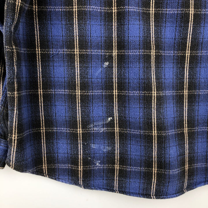 90s~00'S St. John's Bay Long Sleeve Heavy Flannel Check Shirt Men's XL Vintage cotton blue type Vintage Second Hand