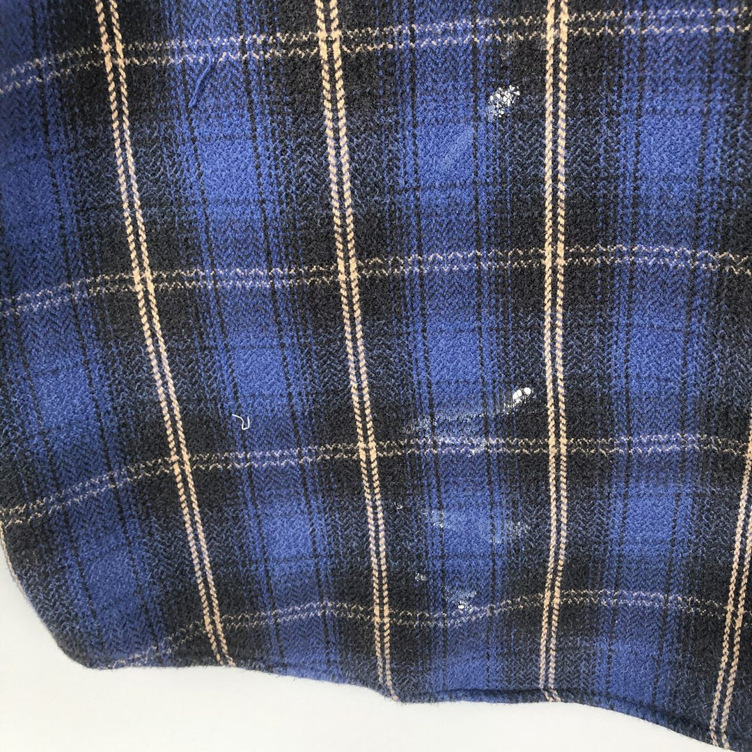 90s~00'S St. John's Bay Long Sleeve Heavy Flannel Check Shirt Men's XL Vintage cotton blue type Vintage Second Hand
