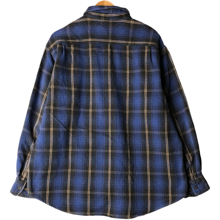 90s~00'S St. John's Bay Long Sleeve Heavy Flannel Check Shirt Men's XL Vintage cotton blue type Vintage Second Hand