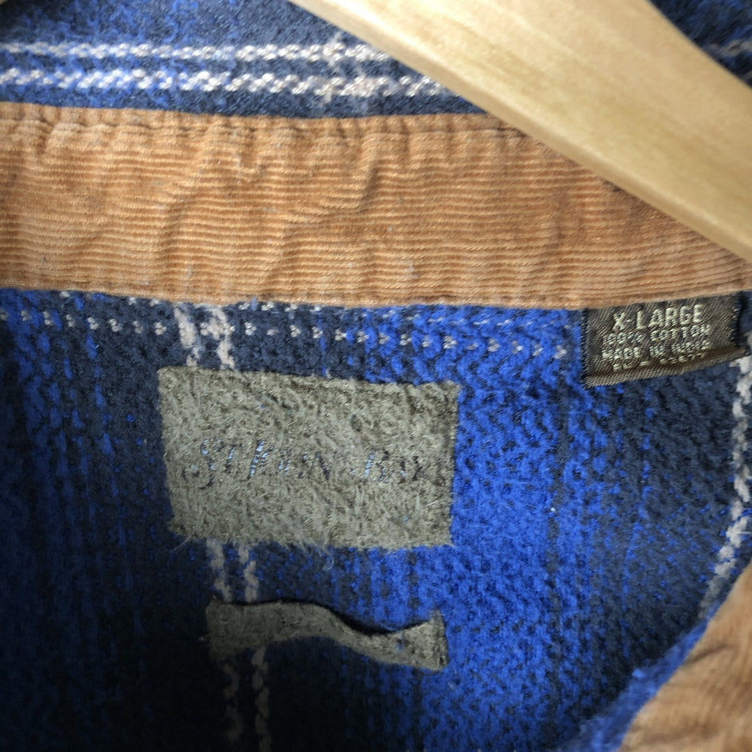 90s~00'S St. John's Bay Long Sleeve Heavy Flannel Check Shirt Men's XL Vintage cotton blue type Vintage Second Hand