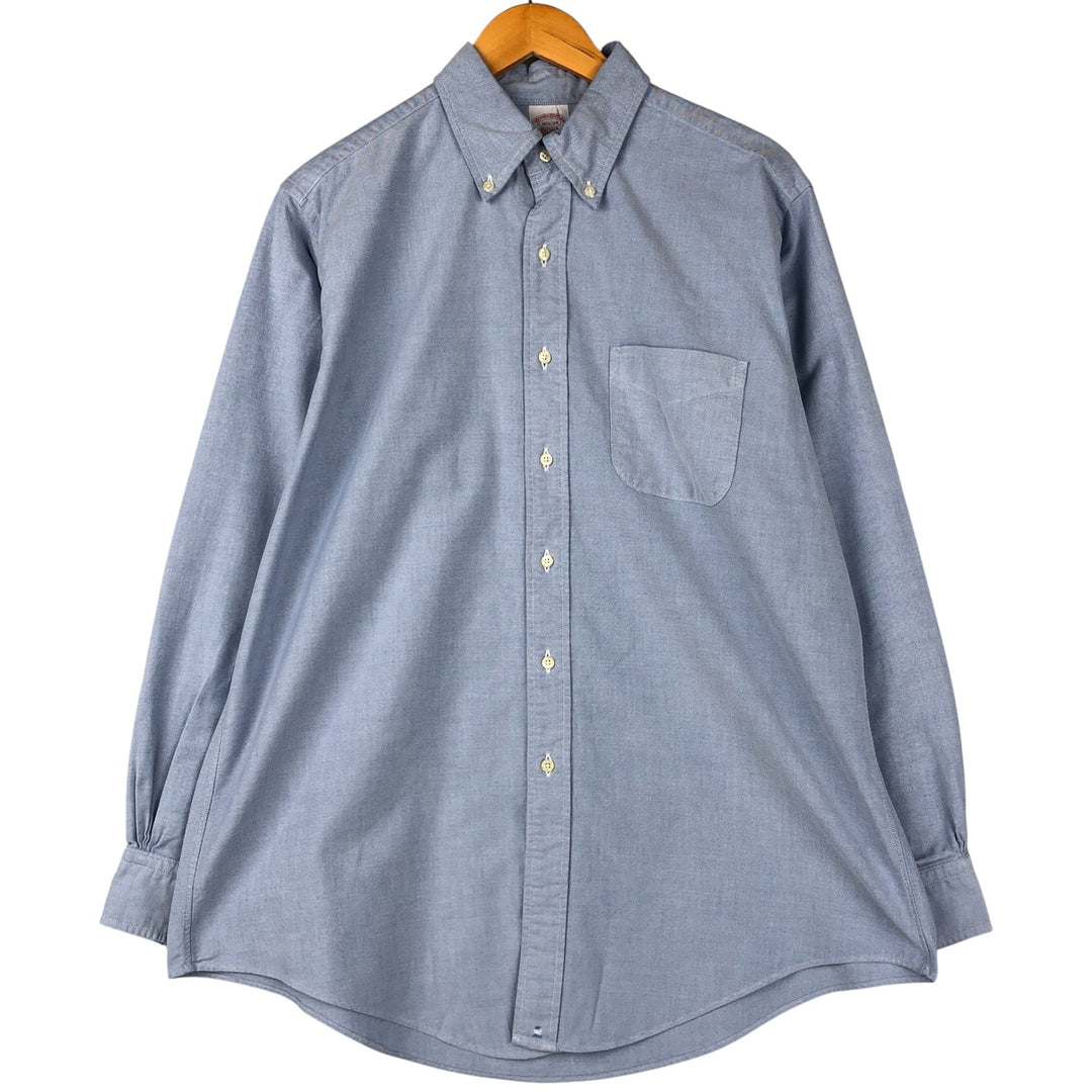 1980s-1990'S Brooks Brothers Est. 1818 Makers and Merchants long-sleeved button-down shirt, Made in USA, Men's size L Supima Cotton Blue type light blue Vintage Second Hand