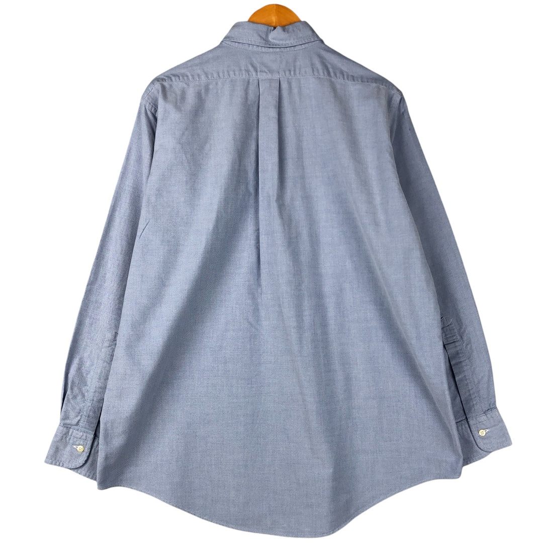 1980s-1990'S Brooks Brothers Est. 1818 Makers and Merchants long-sleeved button-down shirt, Made in USA, Men's size L Supima Cotton Blue type light blue Vintage Second Hand