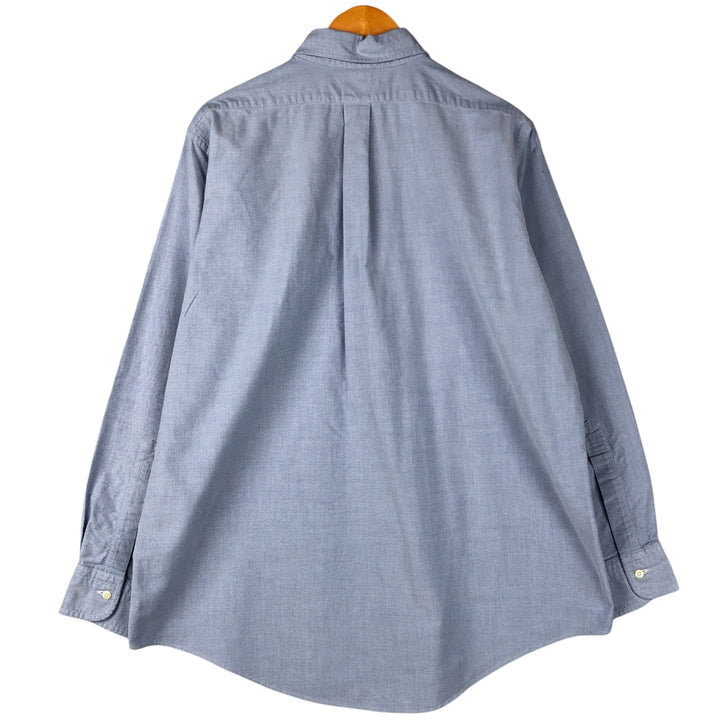 1980s-1990'S Brooks Brothers Est. 1818 Makers and Merchants long-sleeved button-down shirt, Made in USA, Men's size L Supima Cotton Blue type light blue Vintage Second Hand