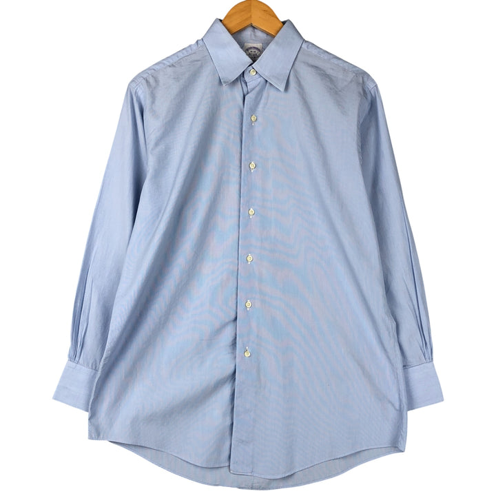 Vintage 1980s-1990'S Brooks Brothers Est. 1818 Slim Fit Long Sleeve Cotton Shirt, Made in USA, Men's Size L cotton Blue type light blue Vintage Second Hand
