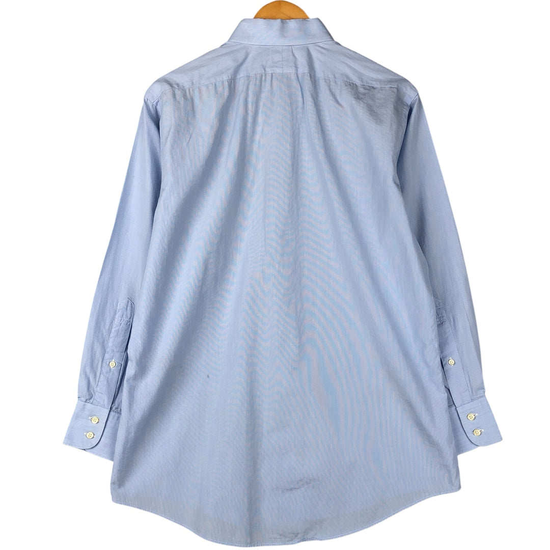 Vintage 1980s-1990'S Brooks Brothers Est. 1818 Slim Fit Long Sleeve Cotton Shirt, Made in USA, Men's Size L cotton Blue type light blue Vintage Second Hand