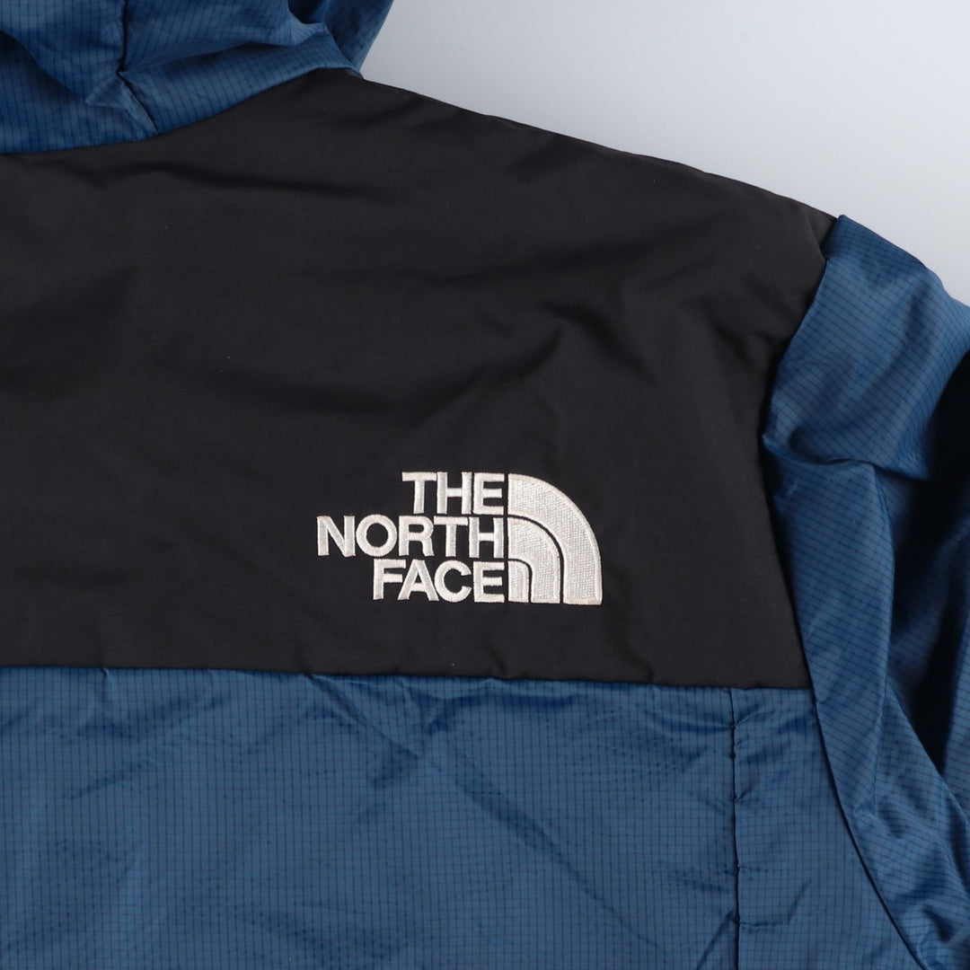 The North Face Check Pattern Padded Mountain Parka, Shell Jacket, Puffer Jacket, Men's Size L Nylon blue type Vintage Second Hand