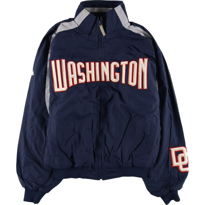 90s-00'S Majestic MLB Washington Nationals Padded Puffer Jacket, Men's Size L Nylon navy blue type Vintage Second Hand