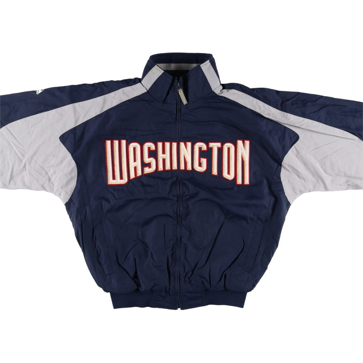 90s-00'S Majestic MLB Washington Nationals Padded Puffer Jacket, Men's Size L Nylon navy blue type Vintage Second Hand