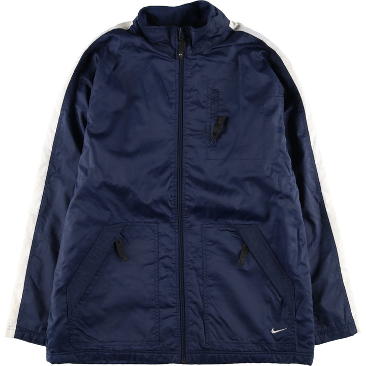 2000'S Nike padded puffer jacket, men's size L Nylon navy blue type Vintage Second Hand