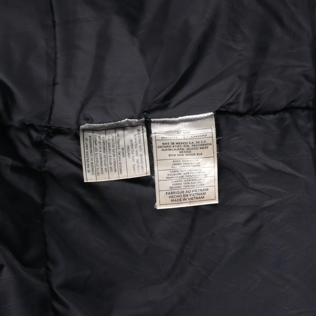 2000'S Nike padded puffer jacket, men's size L Nylon black type Vintage Second Hand