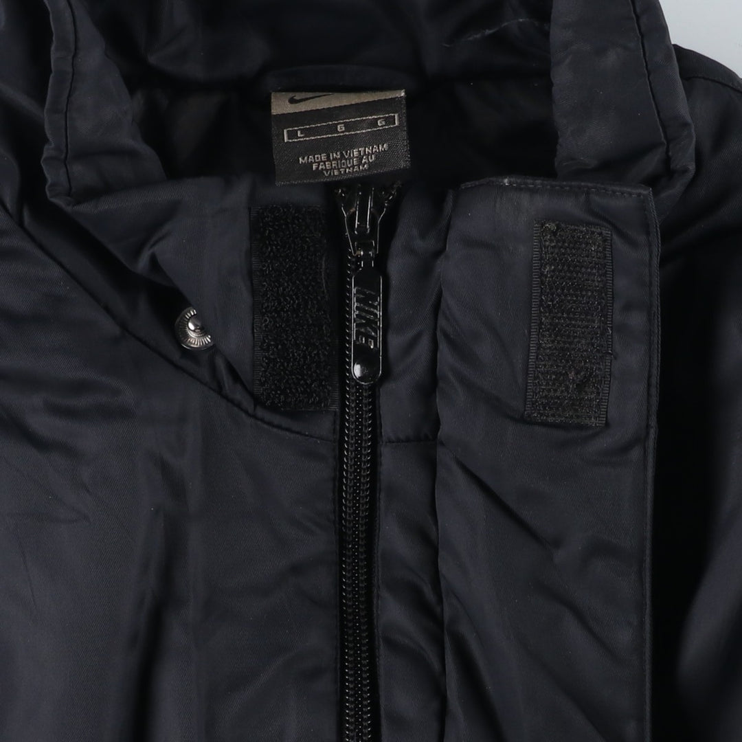 2000'S Nike padded puffer jacket, men's size L Nylon black type Vintage Second Hand