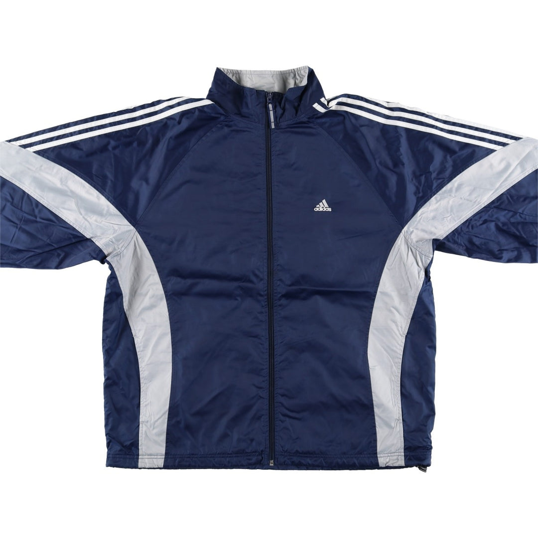 00'S Adidas nylon jacket, men's size L Nylon navy blue type Vintage Second Hand