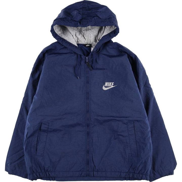 90'S Nike Padded Parka Puffer Jacket Men's Size L Vintage Nylon navy blue type Vintage Second Hand
