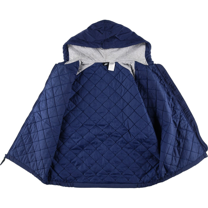 90'S Nike Padded Parka Puffer Jacket Men's Size L Vintage Nylon navy blue type Vintage Second Hand