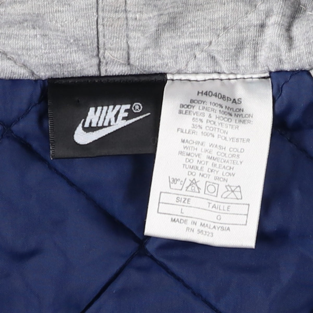 90'S Nike Padded Parka Puffer Jacket Men's Size L Vintage Nylon navy blue type Vintage Second Hand