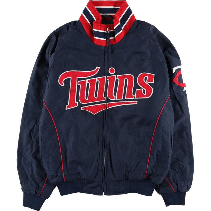 90s-00'S Majestic MLB Minnesota Twins Padded Puffer Jacket, Men's Size Medium Nylon navy blue type Vintage Second Hand