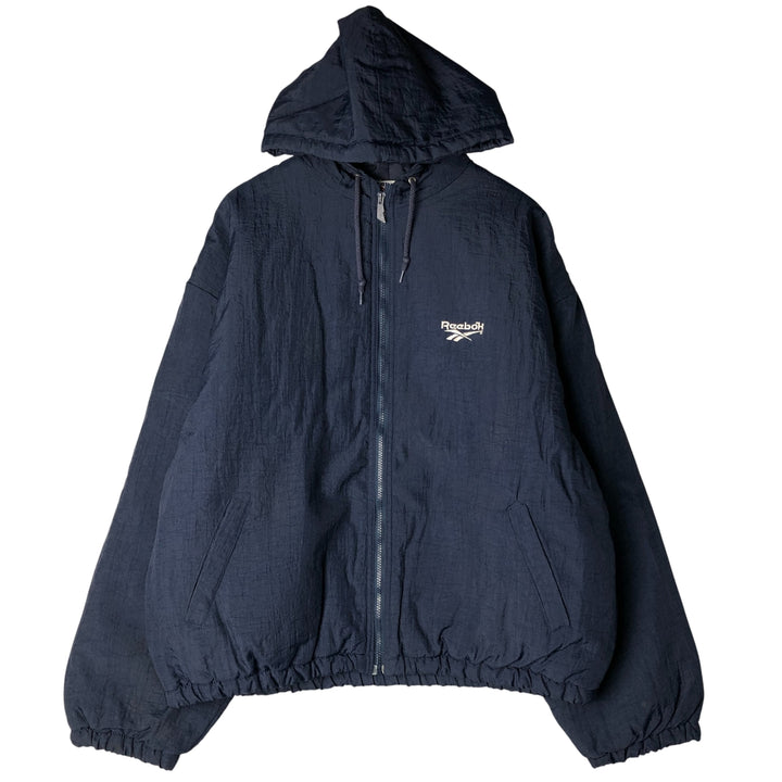 90'S Reebok Men's Size L Vintage Padded Puffer Jacket Nylon navy blue type Vintage Second Hand