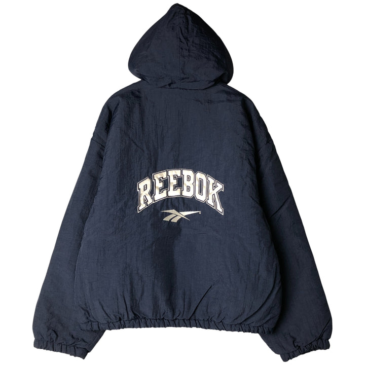 90'S Reebok Men's Size L Vintage Padded Puffer Jacket Nylon navy blue type Vintage Second Hand