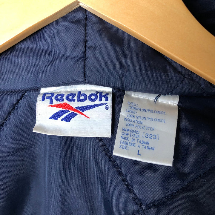 90'S Reebok Men's Size L Vintage Padded Puffer Jacket Nylon navy blue type Vintage Second Hand