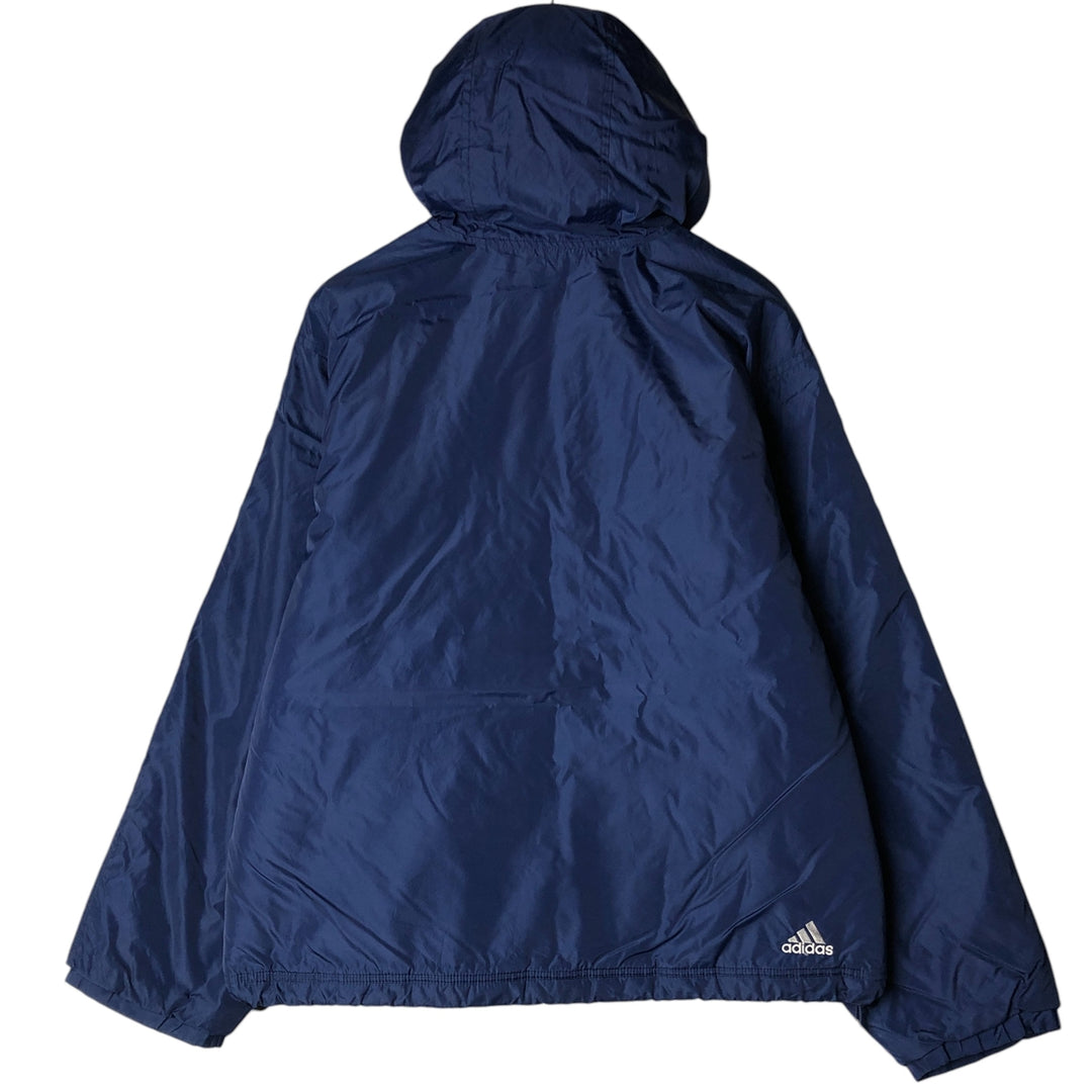 Vintage 90'S adidas padded hoodie/puffer jacket, size M, men's Nylon blue type Vintage Second Hand