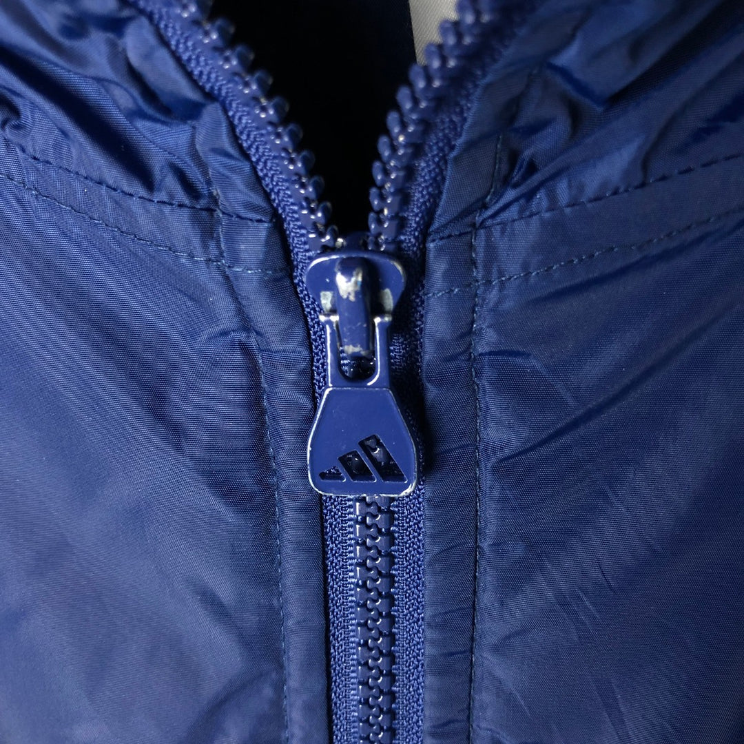 Vintage 90'S adidas padded hoodie/puffer jacket, size M, men's Nylon blue type Vintage Second Hand