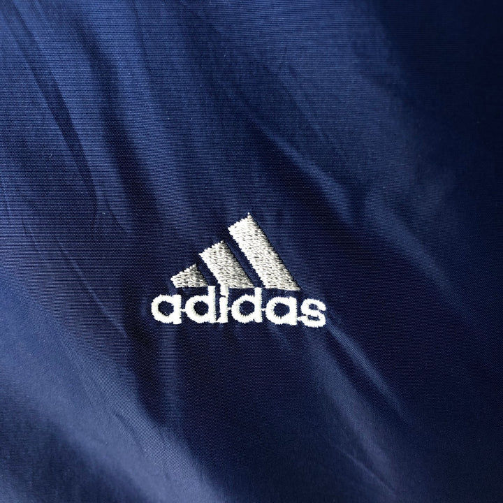 Vintage 90'S adidas padded hoodie/puffer jacket, size M, men's Nylon blue type Vintage Second Hand