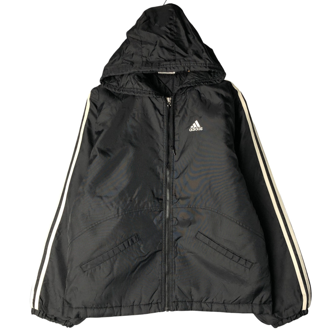 90'S Adidas Padded Parka Puffer Jacket Men's Size L Vintage Nylon black type Vintage Second Hand