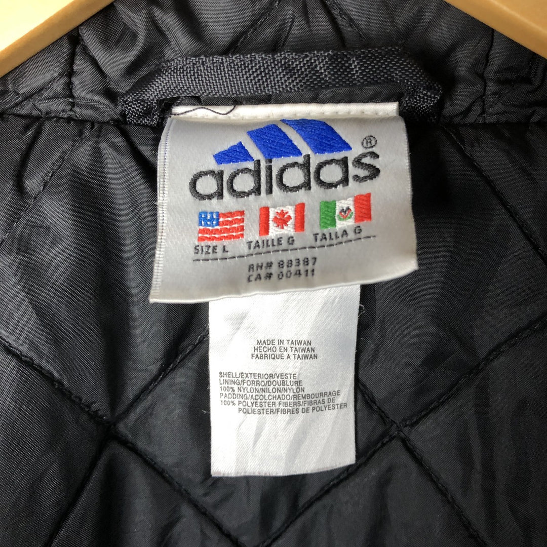 90'S Adidas Padded Parka Puffer Jacket Men's Size L Vintage Nylon black type Vintage Second Hand