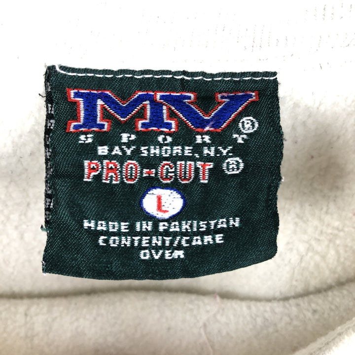 Vintage 90'S MV SPORT PRO-CUT college sweatshirt, size L, men's cotton gray type Vintage Second Hand
