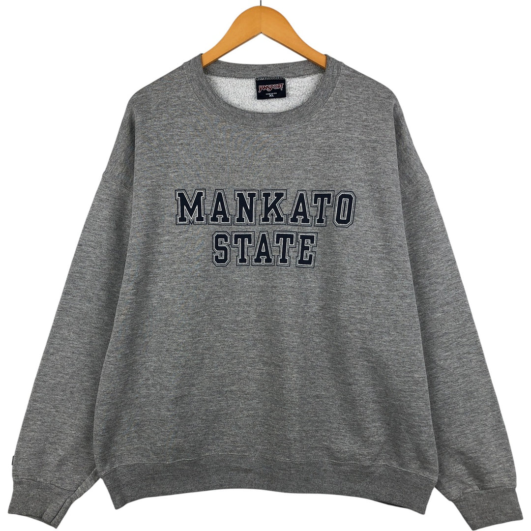 90'S Jansport College Sweatshirt, Made in USA, Men's XL, Vintage cotton gray type Vintage Second Hand