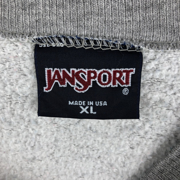 90'S Jansport College Sweatshirt, Made in USA, Men's XL, Vintage cotton gray type Vintage Second Hand