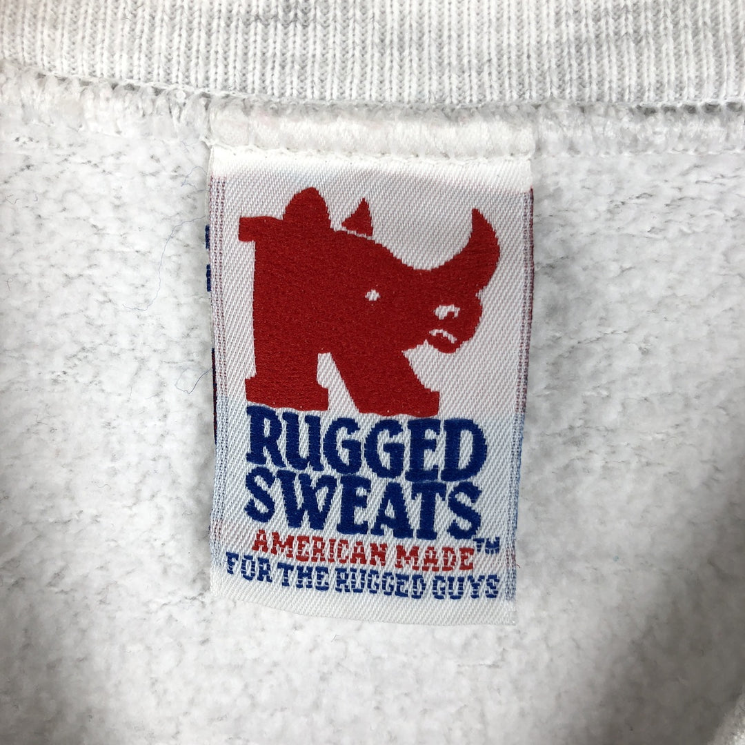 Vintage 90'S Rugged Sweats college sweatshirt, made in the USA, size L, men's cotton gray type Vintage Second Hand