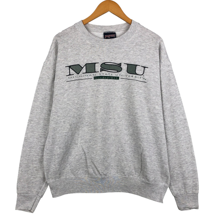 Vintage 90'S JanSport Michigan State University college sweatshirt, made in the USA, size L, men's cotton gray type Vintage Second Hand