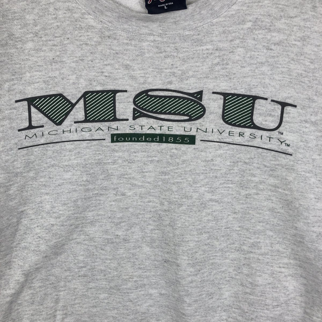 Vintage 90'S JanSport Michigan State University college sweatshirt, made in the USA, size L, men's cotton gray type Vintage Second Hand
