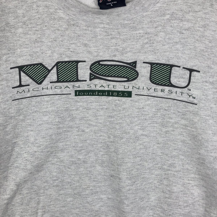 Vintage 90'S JanSport Michigan State University college sweatshirt, made in the USA, size L, men's cotton gray type Vintage Second Hand