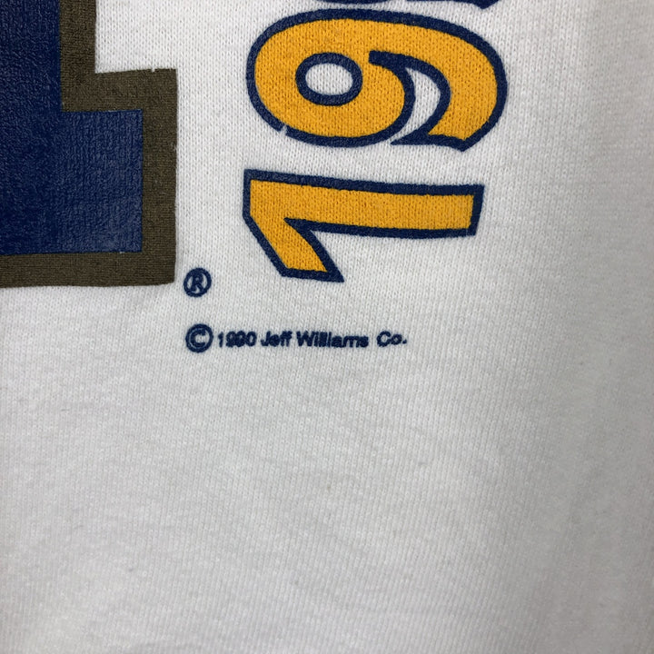 Vintage 90'S Jerseys Super Sweats College Character Sweatshirt, Made in USA, Men's Size XL cotton white type Vintage Second Hand