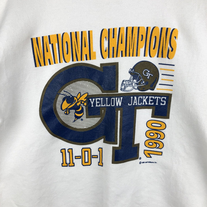 Vintage 90'S Jerseys Super Sweats College Character Sweatshirt, Made in USA, Men's Size XL cotton white type Vintage Second Hand