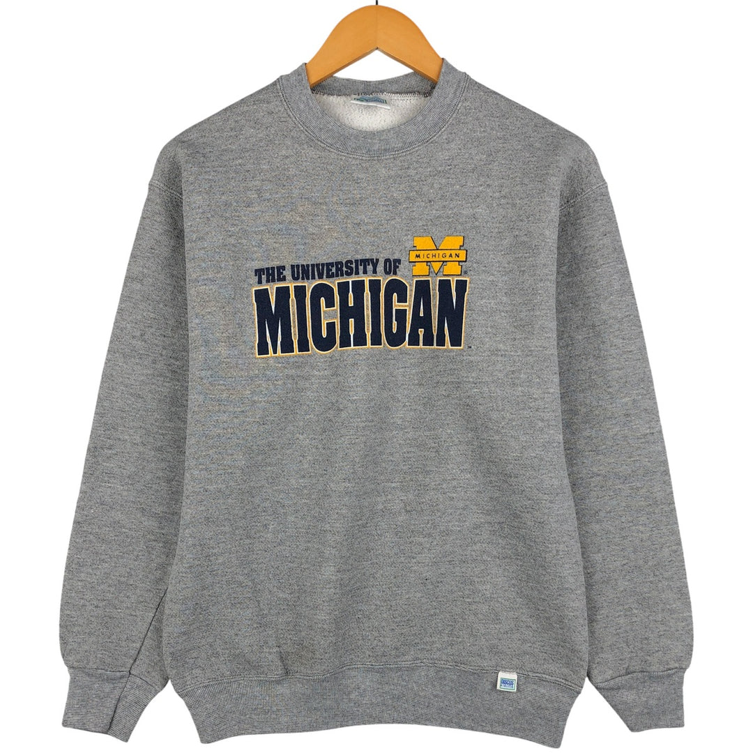 90'S Discus Athletics University of Michigan College Sweatshirt, Made in USA, Men's Size Medium, Vintage cotton gray type Vintage Second Hand