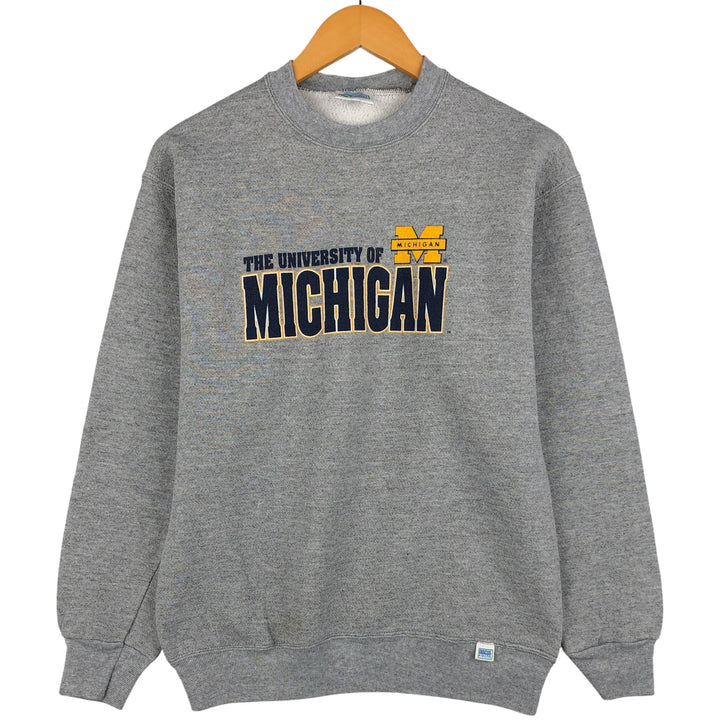 90'S Discus Athletics University of Michigan College Sweatshirt, Made in USA, Men's Size Medium, Vintage cotton gray type Vintage Second Hand