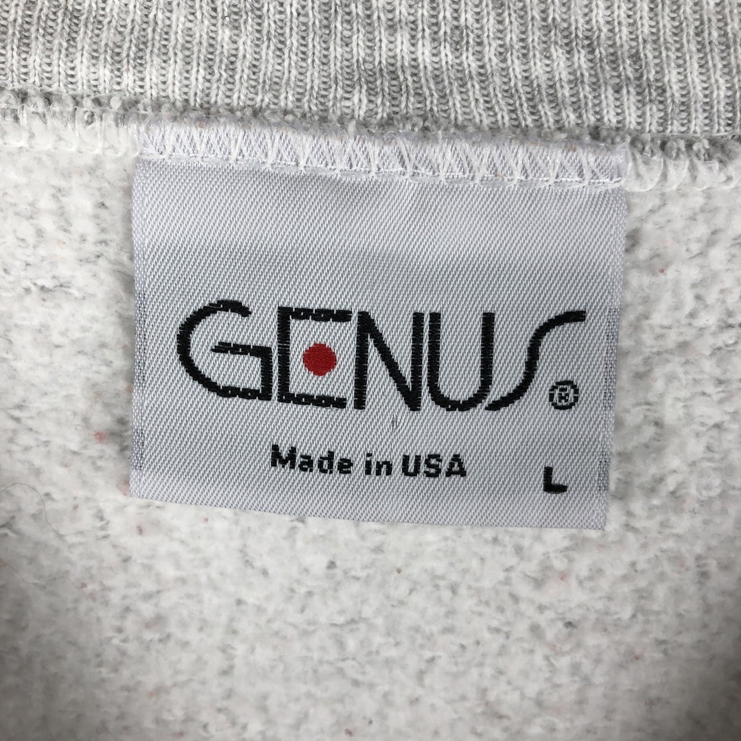 90'S GENUS college sweatshirt, made in the USA, men's size L, vintage cotton gray type Vintage Second Hand