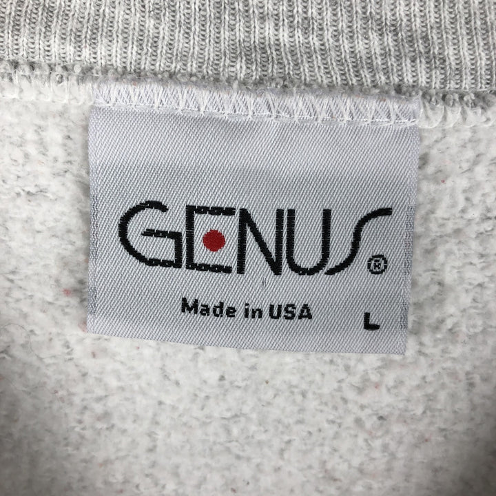 90'S GENUS college sweatshirt, made in the USA, men's size L, vintage cotton gray type Vintage Second Hand