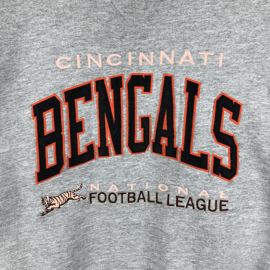 90'S Russell ATHLETIC NFL Cincinnati Bengals 3-Print Sweatshirt, Made in USA, Men's Size Medium cotton gray type Vintage Second Hand